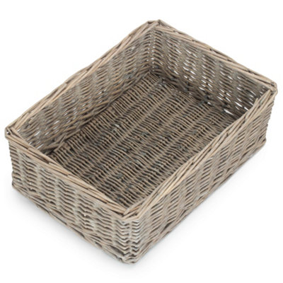 Hamper Pt177 Medium Wicker Wash Storage Tray Red/Grey