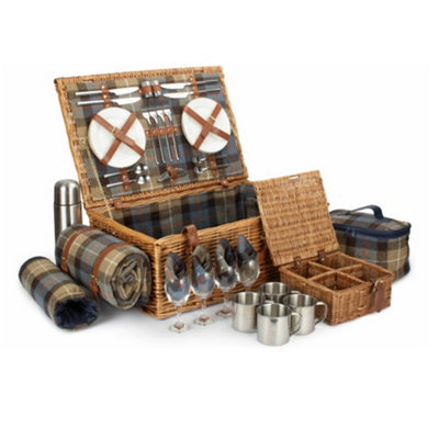 Red Hamper Fh142 Deluxe 4 Person Ravenstor Fitted Wicker Picnic Basket from B&Q