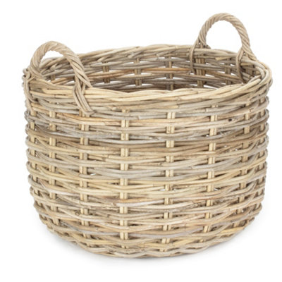 Hamper Ra047/1 Small Curved Base Rattan Storage Basket Red