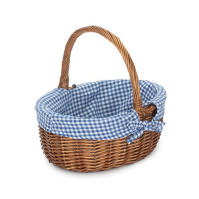 Red Hamper C018 Wicker Shopping Basket Double Steamed Oval Shopper from B&Q