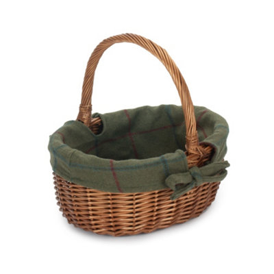Red Hamper C018 Wicker Shopping Basket Double Steamed Oval Shopper from B&Q