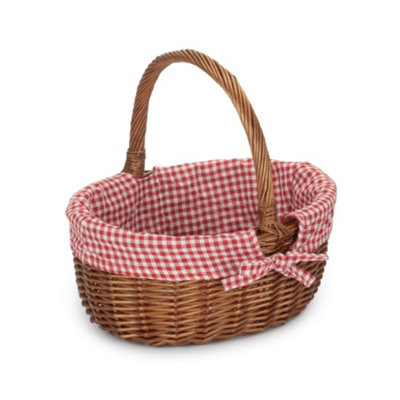 B&Q -  C018 Wicker Shopping Basket Double Steamed Oval Shopper