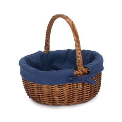 Hamper C018 Wicker Shopping Basket Double Steamed Oval Shopper Red