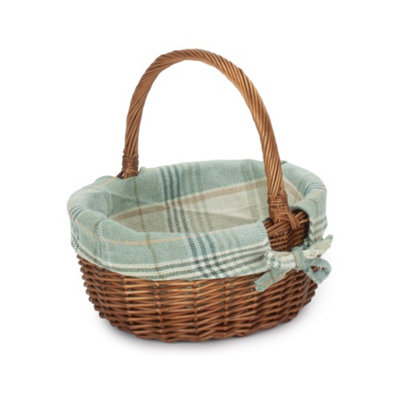 Hamper C018 Wicker Shopping Basket Double Steamed Oval Shopper Red
