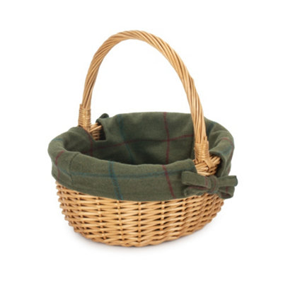 B&Q -  C122 Wicker Shopping Basket Buff Willow Oval Shopper