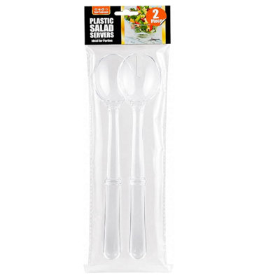  - Clear Plastic Salad Servers SetReusable Heavy Duty Spoon And Clear Plastic Salad Servers SetReusable Heavy Duty Spoon And Fork