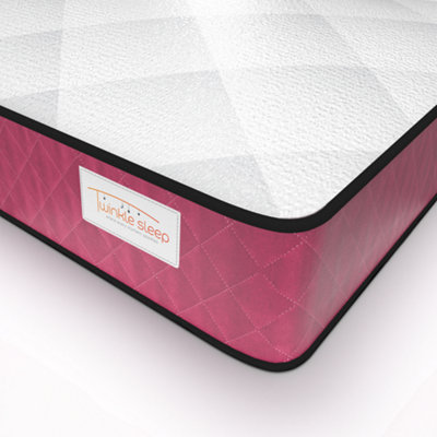 Bedz Online Twinkle Sleep Kids Coil MattressMedium FirmPink Side (3Ft Single 90X190Cm) from B&Q