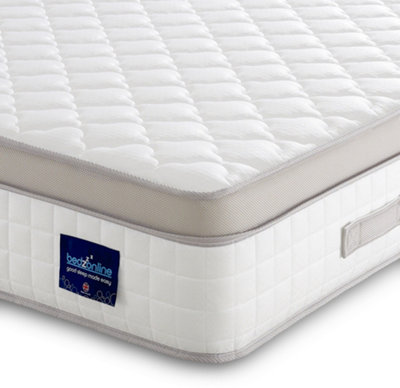 Bedz Online BedzonlineBeigeHybrid Memory Foam Pocket Spring Mattress5-Zone Pocket Coil System5Ft King (150X200 Cm) from B&Q