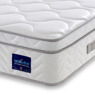 Bedz Online White Bedzonline Premium Wavy Knit Euro Top Mattress With Individually Wrapped Springs & Breathable Foam, 2Ft6 Single Small