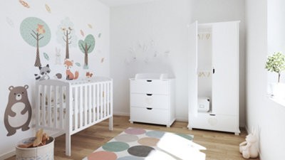 VICULII Waffi Space Saver Baby Cot White from B&Q