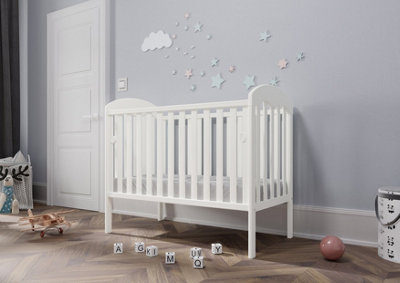 VICULII Lilibet Baby Cot White With Drop Side