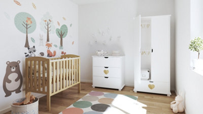 VICULII Waffi Space Saver Cot Natural With Mattress from B&Q