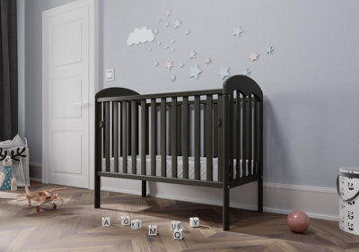 VICULII Lilibet Baby Cot Black With Drop Side