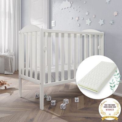 VICULII Waffi Space Saver Cot White With Bamboo Mattress from B&Q