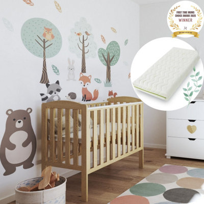 VICULII Waffi Space Saver Cot Natural With Bamboo Mattress from B&Q