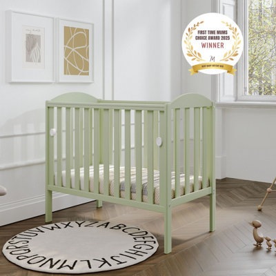 VICULII Waffi Space Saver Baby Cot Pistachio With Bamboo Mattress from B&Q