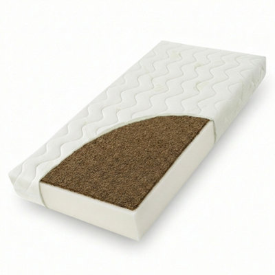 VICULII Coco Coir Bamboo Breathable & Hypoallergenic Fibre Cot Mattress 120 X 60 Cm