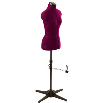 Sewing Online Adjustable Dressmakers Dummy8 PartPlain WineSize SmallUk 8-16 from B&Q