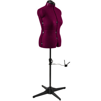 Sewing Online Adjustable Dressmakers Dummy8 PartPlain WineSize MediumUk 16-22 from B&Q