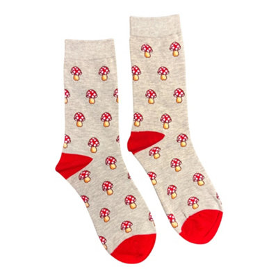 Jess & Lou Womens Novelty Mushroom Socks 4-7 from B&Q