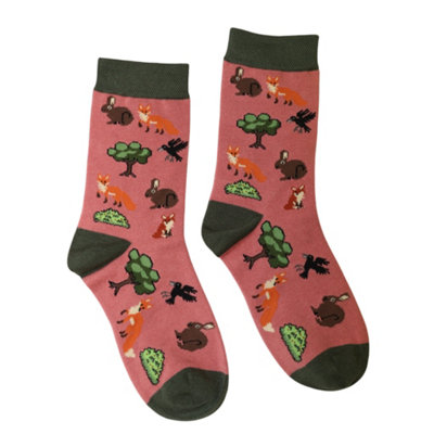 Jess & Lou Womens Novelty Woodland Socks 4-7 from B&Q