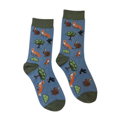 Jess & Lou Womens Novelty Woodland Socks 4-7 from B&Q