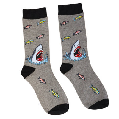 Jess & Lou Mens Novelty Shark Socks 7-11 from B&Q