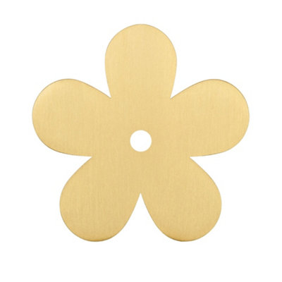 Plank Hardware Ada Gold Effect Brass Flower Cabinet Knob Backplate from B&Q