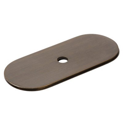 Plank Hardware Cohen Bronze Effect Brass Pill Cabinet Knob Backplate from B&Q