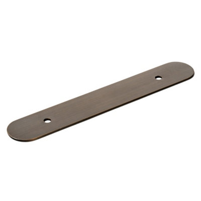 Plank Hardware Cohen Bronze Effect Brass Rectangular Cabinet Handle Backplate from B&Q