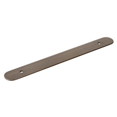 Plank Hardware Cohen Bronze Effect Brass Rectangular Cabinet Handle Backplate from B&Q