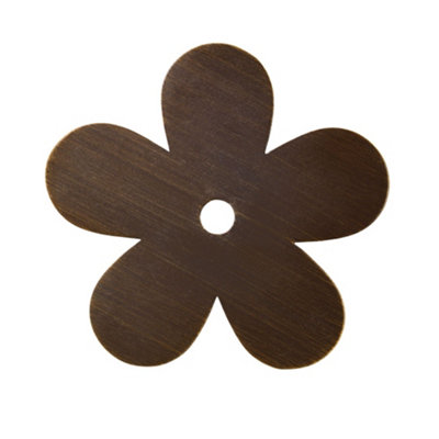 Plank Hardware Ada Bronze Effect Brass Flower Cabinet Knob Backplate from B&Q