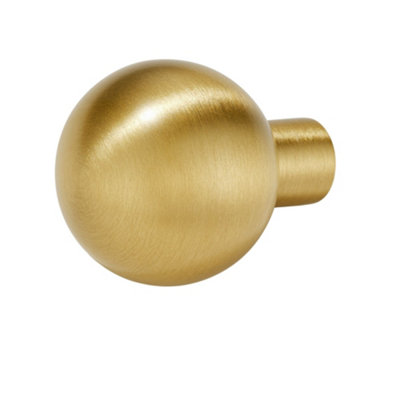 Plank Hardware Bobbin Satin Brass Round Cabinet Knob (Dia)32mm from B&Q
