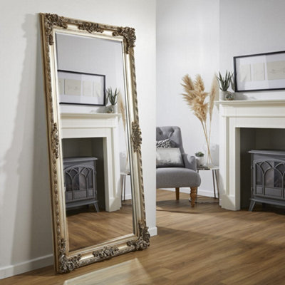 The Online Mirror Shop Wall Mirror Grand Louis Rectangular Shape With Antique Champagne Frame- H 180Cmxw 90Cmxd 6.5Cm For Hanging In Bedroom from B&Q