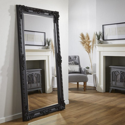 The Online Mirror Shop Leaner Mirror Grand Louis Rectangular Shape With Black Frame- H 180Cm X W 90Cm For Hanging In BedroomHallway from B&Q