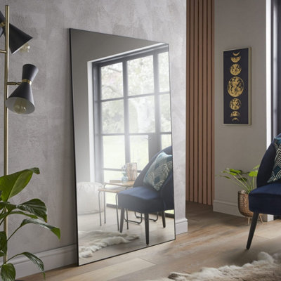 The Online Mirror Shop Leaner Mirror Islington Handcrafted And Finished Rectangular Shape With Black Metal Frame- H 150Cm X W 85Cm from B&Q