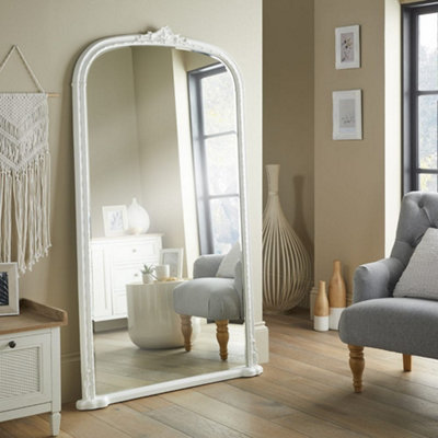 The Online Mirror Shop Leaner Mirror Mayfair Antique Arched Shape With White Frame- H 173Cm X W 104Cmx D 4Cm For Hanging In Living Room Or Bedroom from B&Q