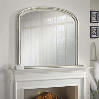 The Online Mirror Shop Overmantle Mirror Osborne Arched Shape With Champagne Frame H 94Cm X W 119Cm X D 4Cm For Hanging Above The Fireplace from B&Q