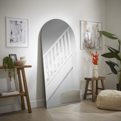 The Online Mirror Shop Leaner Mirror Simplistic Arched Shape With Black Outline Venetian H 170Cmxw 80Cmxd 5Cm For Hanging In Bedroom from B&Q