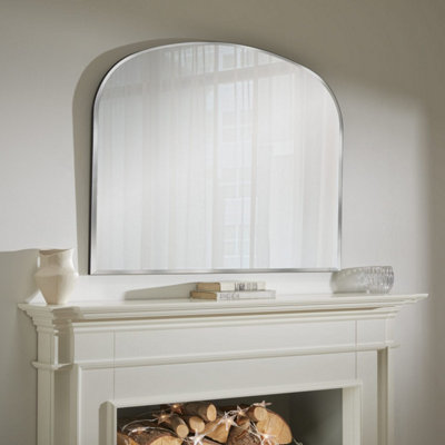 The Online Mirror Shop Overmantle Mirror Bevelled Edge Glass Simplistic Finish With Black FrameH 71Cm X W 93Cm For Hang Anywhere Inside Of Your Home from B&Q