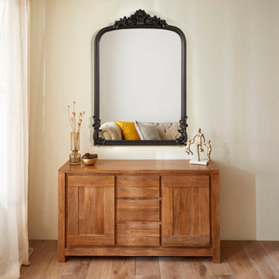 The Online Mirror Shop Chatsworth Black Rectangular Wall MirrorSleek Modern Design- H 112Cm X W 80Cm from B&Q