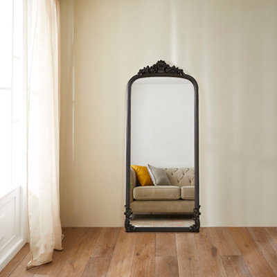 The Online Mirror Shop Chatsworth Black Full-Length Standing MirrorSleek Rectangular FrameH 161Cm X W 73Cm from B&Q