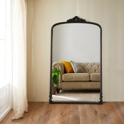 The Online Mirror Shop Chatsworth Black Oversized Leaner MirrorElegant Rectangular Floor Design- H 200Cm X W 120Cm from B&Q