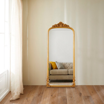 The Online Mirror Shop Chatsworth Gold Full-Length Standing MirrorElegant Rectangular FrameH 112Cm X W 80Cm from B&Q