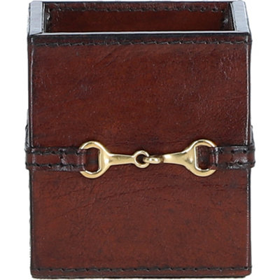 Ashwood Leather's Premium Pen Holder With Elegant Metal Buckle Chestnut from B&Q