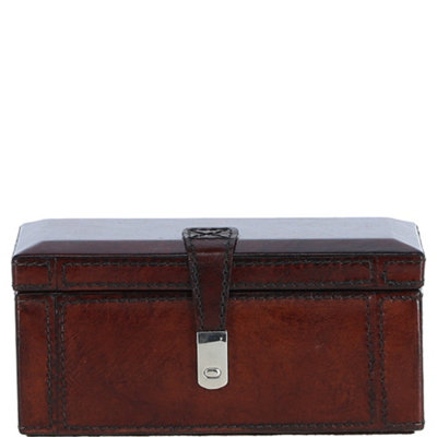 Ashwood Leather Luxury Dual Watch & Bracelet Storage Box Chestnut from B&Q