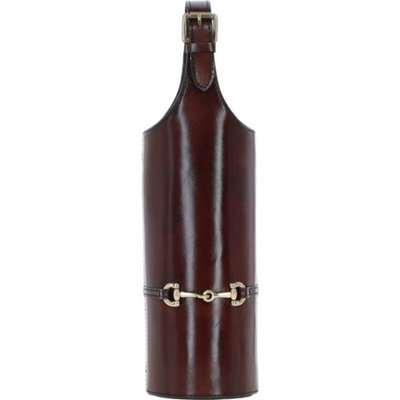 Ashwood Leather's Exquisite Genuine Leather Wine Bottle Holder Chestnut from B&Q