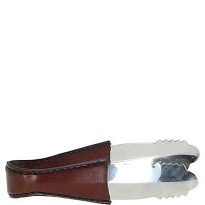 Ashwood Leather Luxury Handled Ice Tong Chestnut from B&Q