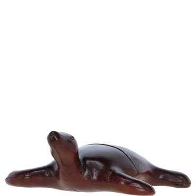 Ashwood Leather Handcrafted Turtle Decorative Ornament Chestnut from B&Q