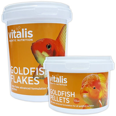 Vitalis Goldfish Flakes 40G & Goldfish Pellets (1.5mm) 140G from B&Q